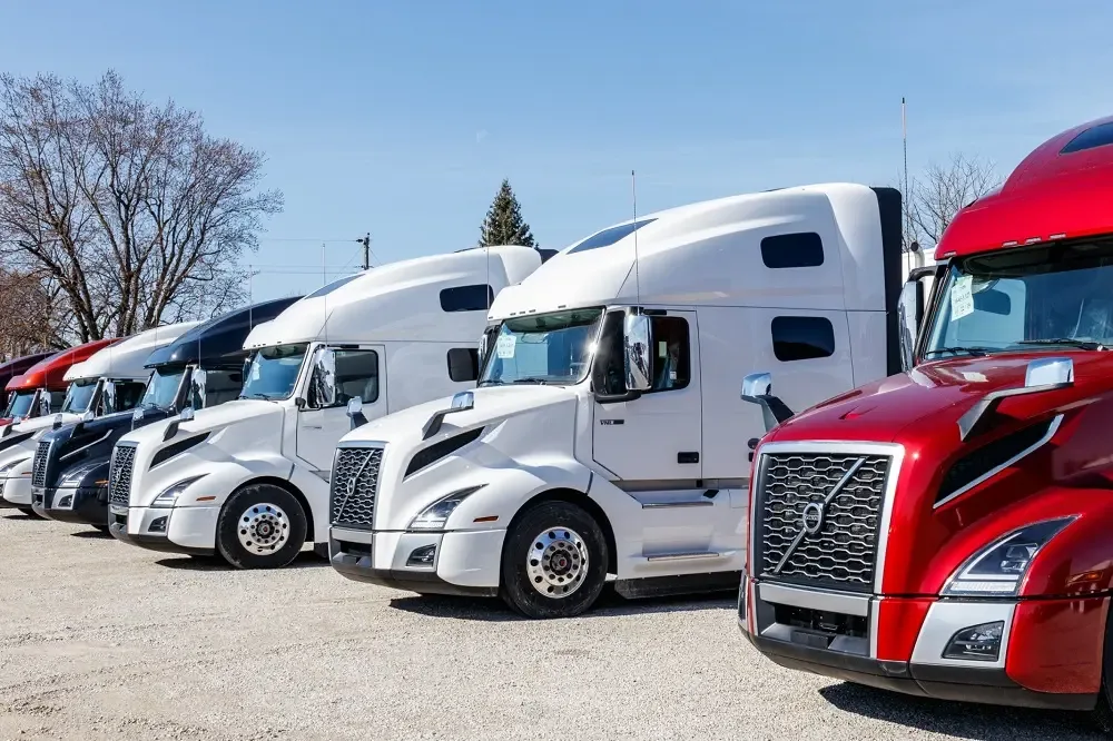 Volvo commercial truck fleet for multi-unit shipment